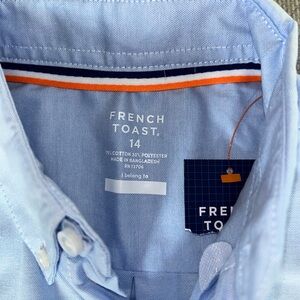 French Toast boys Light Blue and white button down shirt